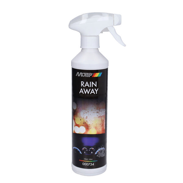 Onderhoudsmiddel Motip vizier/windscherm waterafstoten rain away 500mL fles
