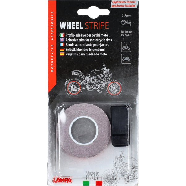 Sticker Lampa wielbies reflecterend + montage-adapter 7mm rood 90529