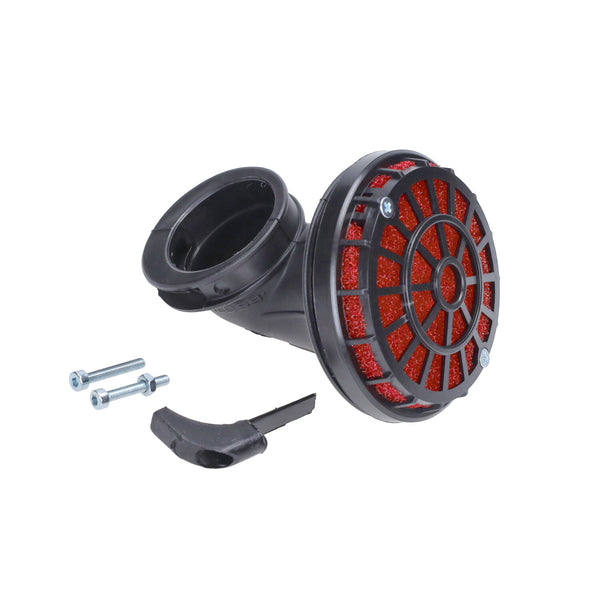 Powerfilter Malossi 90 graden e8 32mm zwart/rood bromfiets