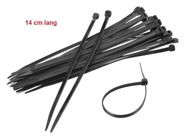 Kabelbinder 14cm zwart 100pcs
