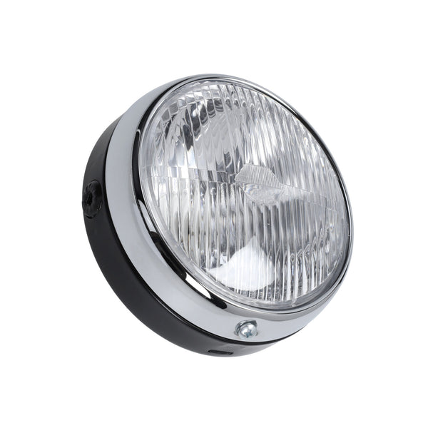 Koplamp Guia rond universeel 145mm zwart/chroom bromfiets