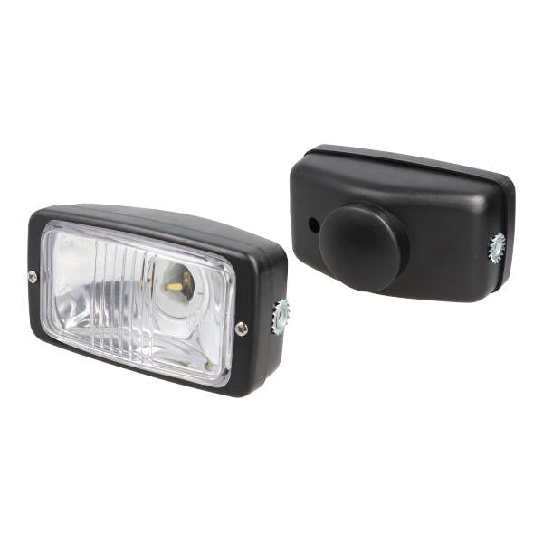 Koplamp Guia rechthoekig (made in EU) 142mm zwart bromfiets