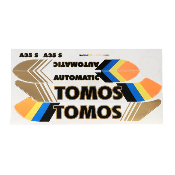Stickerset tank fluor Tomos A35, Tomos